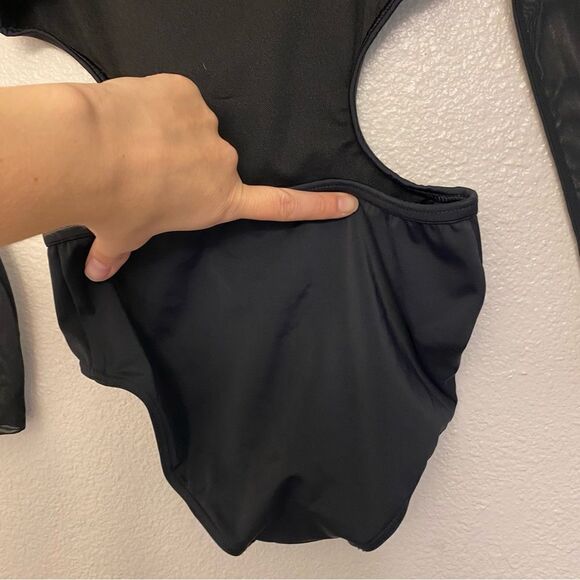 WEISSMAN Balera Dance costume Long Sleeve Chevron cutout Leotard MT10757 MC - Picture 6 of 12